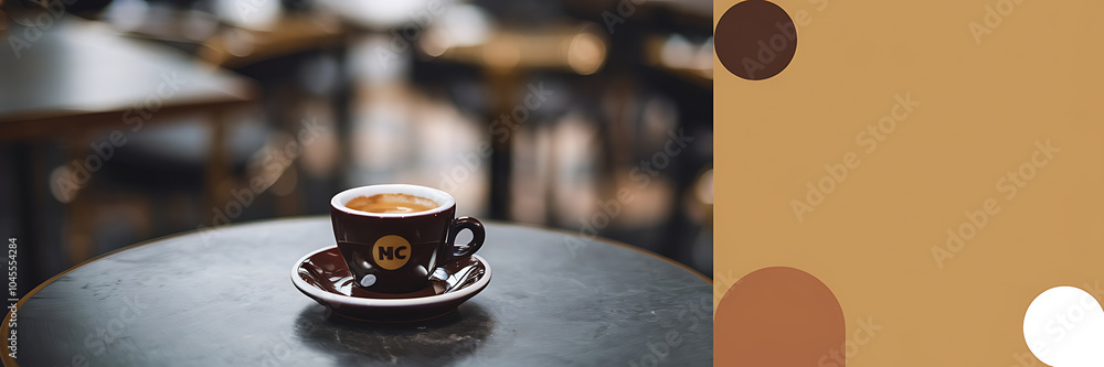 Brown coffee cup on black table warm cafe ambiance perfect for a relaxing morning Brown coffee cup on black table warm cafe ambiance perfect for a relaxing morning