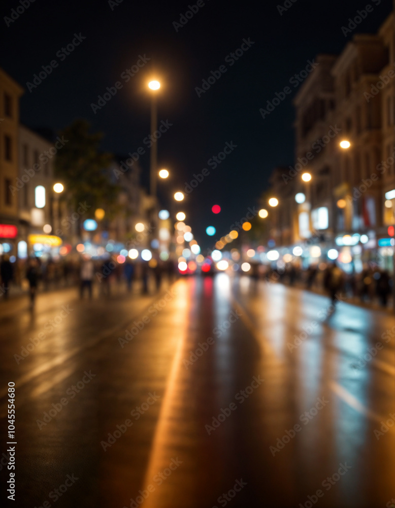Fototapeta premium Light night city. light bokeh