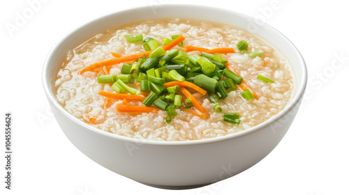 Congee with Green Onions and Carrots.