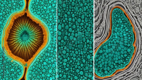 Vibrant blue-green Chrysocolla mineral specimen captured in stunning macro photography. Professional lighting reveals intricate copper silicate patterns and translucent structures in exquisite detail photo