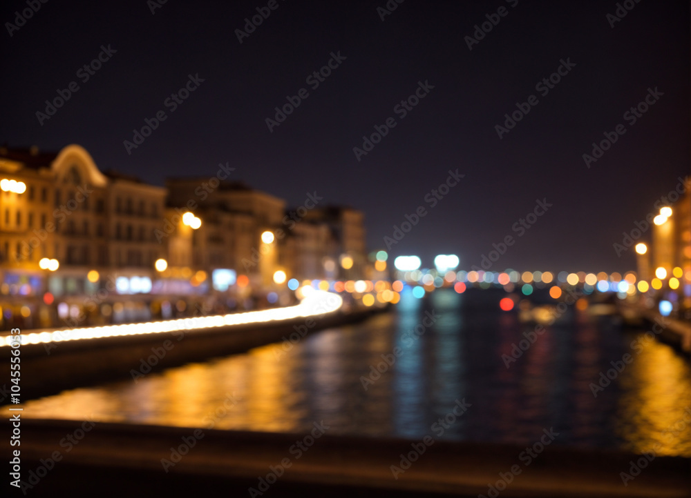 Fototapeta premium Light night city. light bokeh