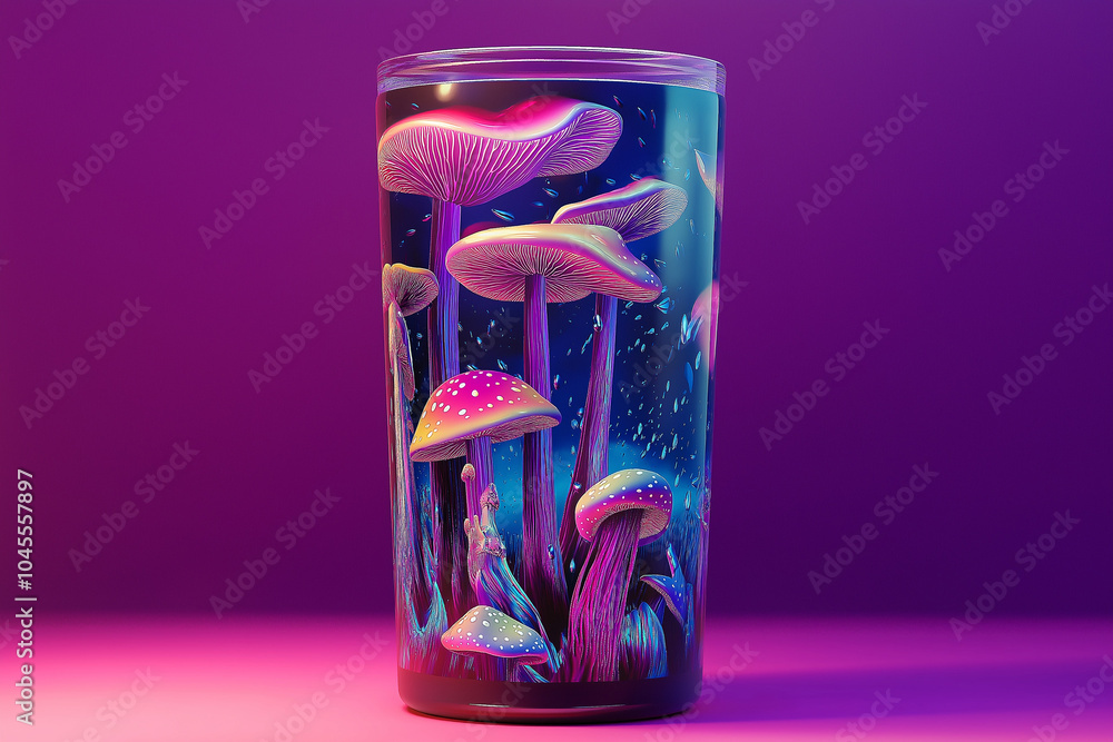 Obraz premium 3D mushroom tumbler wrap sublimation design 