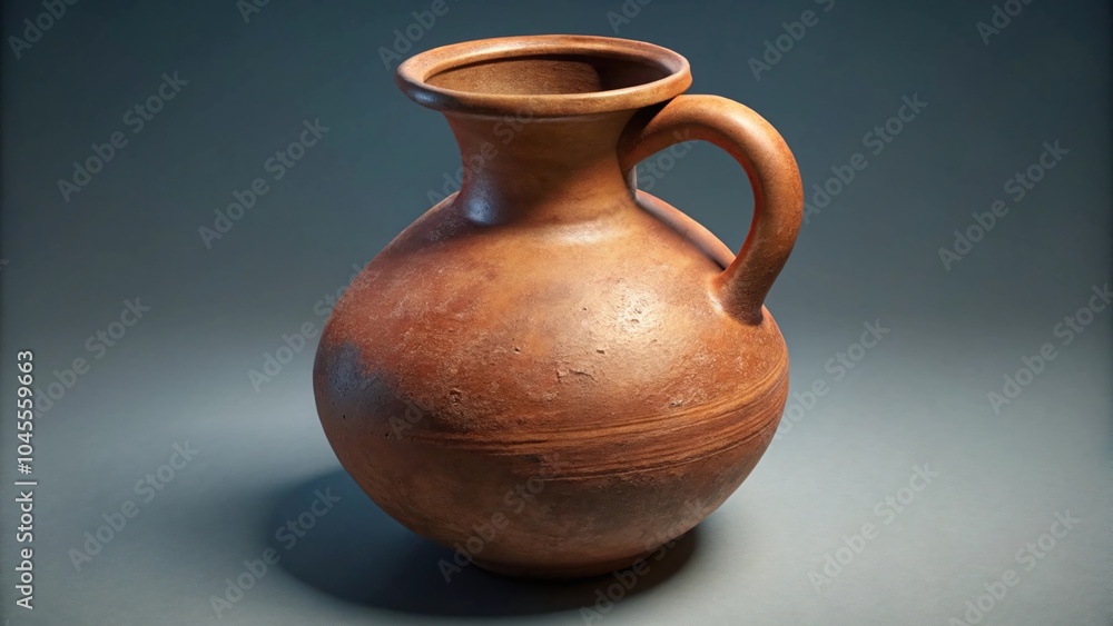 Clay pitcher. Handmade kitchenware cups Clay pitcher. Handmade kitchenware cups