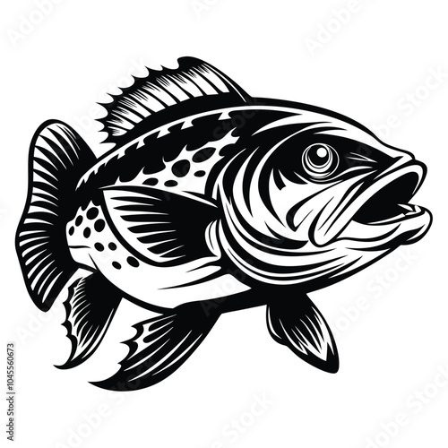 grouper fish vector illustration Isolated white background.