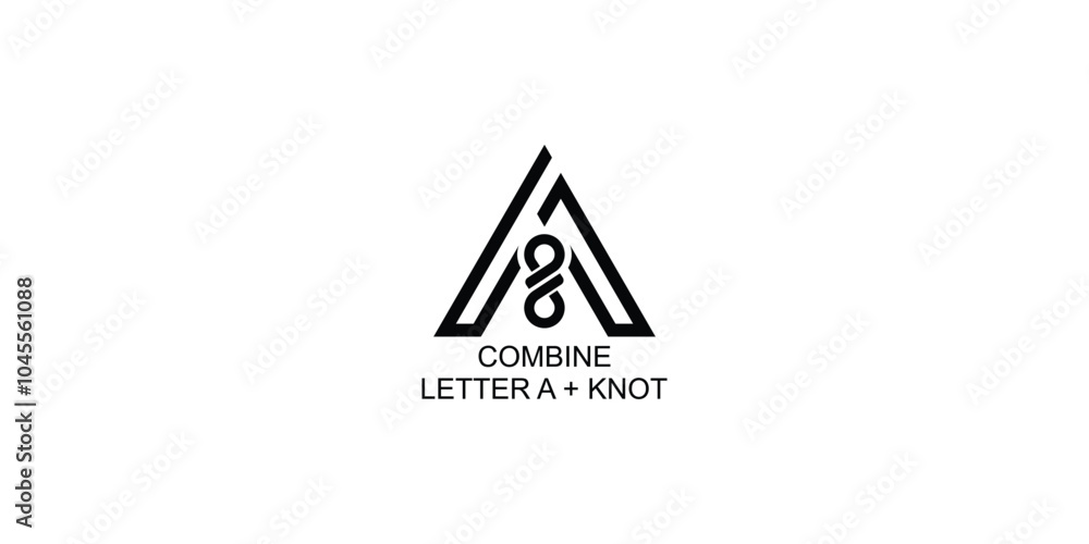 Combine letter A with knot logo design premium vector Combine letter A with knot logo design premium vector