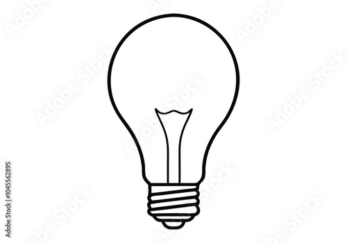 Single continuous one line art idea light bulb, Editable stroke. Doodle Vector illustration