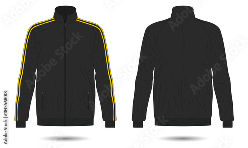 Black sports training jacket template