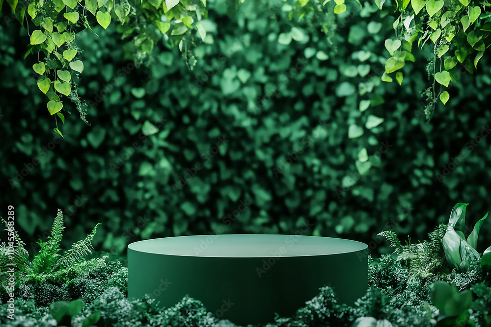 Green Nature Podium Scene for Product Display - Eco-Friendly Stage Mockup for Showcase Presentation Green Nature Podium Scene for Product Display - Eco-Friendly Stage Mockup for Showcase Presentation