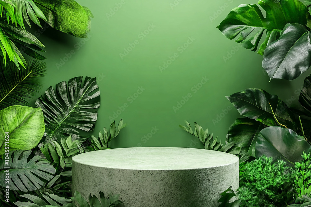 Green Nature Podium Scene for Product Display - Eco-Friendly Stage Mockup for Showcase Presentation Green Nature Podium Scene for Product Display - Eco-Friendly Stage Mockup for Showcase Presentation