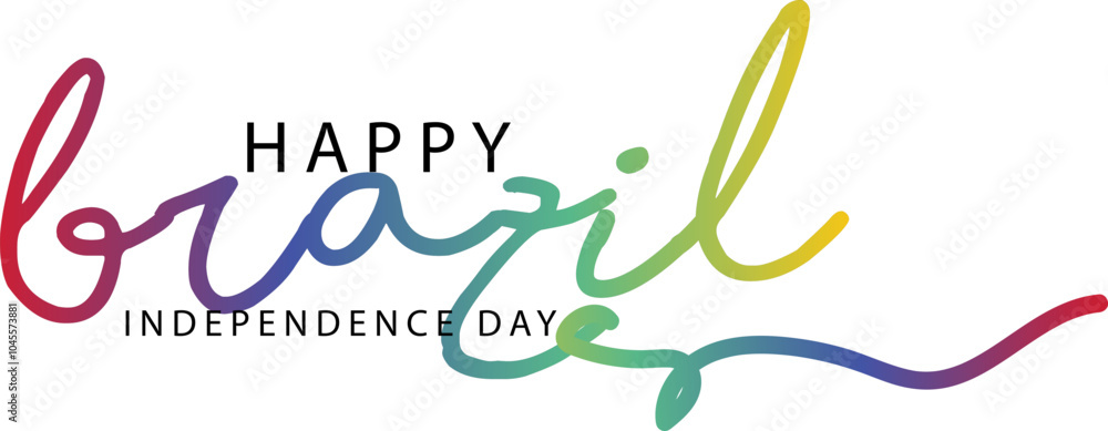 gradient color text, happy brazil independence day, Brazil Independence Day greeting card. stock illustration gradient color text, happy brazil independence day, Brazil Independence Day greeting card. stock illustration