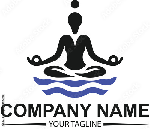 yoga logo design vector
