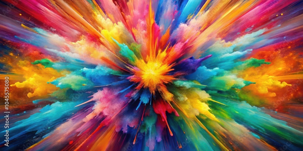 A vibrant abstract explosion of color, radiating outwards in a burst of dynamic energy and textured strokes. A vibrant abstract explosion of color, radiating outwards in a burst of dynamic energy and textured strokes.