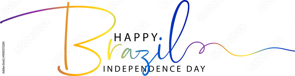 gradient color text, happy brazil independence day, Brazil Independence Day greeting card. stock illustration gradient color text, happy brazil independence day, Brazil Independence Day greeting card. stock illustration