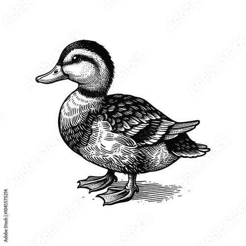 hand drawn duck