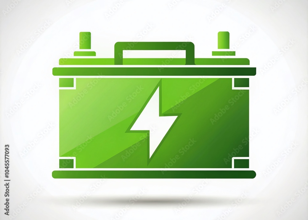 Car Battery Symbol on Minimalist White Background for Automotive Design and Energy Concepts Car Battery Symbol on Minimalist White Background for Automotive Design and Energy Concepts