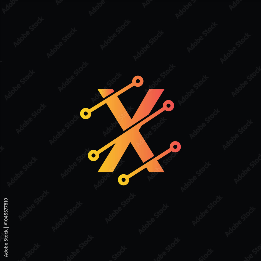 Letter X Tech Logo Design illustration. X Tech Digital Logo Design template Letter X Tech Logo Design illustration. X Tech Digital Logo Design template