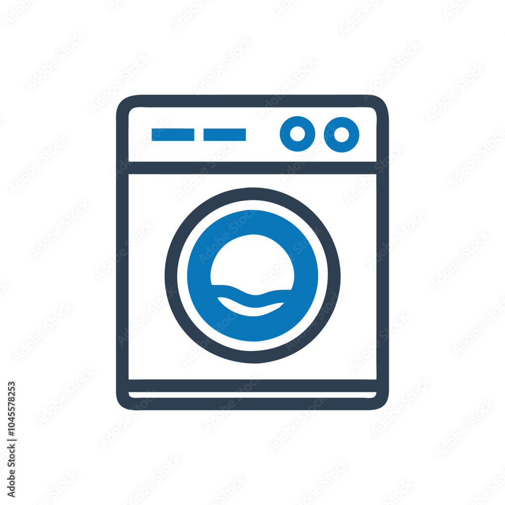 Washing machine icon on white background Washing machine icon on white background