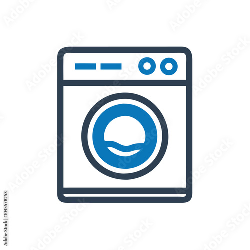 Washing machine icon on white background
