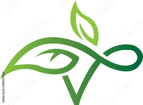 V Logos of green leaf ecology nature element vector Free Vector photo