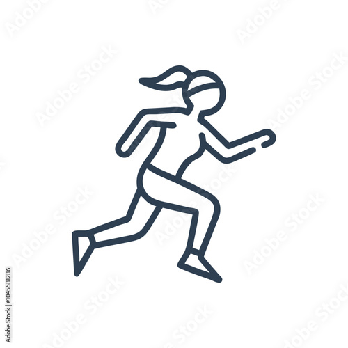 Fitness Running Race Women's 5K Vector Icon