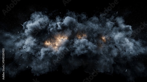 Wallpaper Mural Dark Smoke Explosion with Fiery Glow Effect Torontodigital.ca