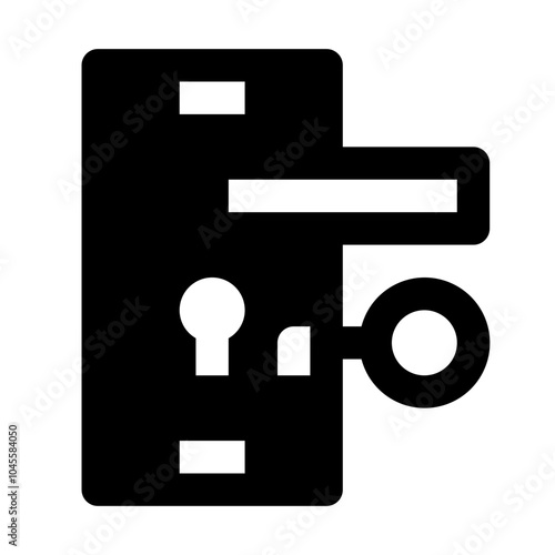 Lock Door Simple Glyph Icon. Single icon, glyph vector icon