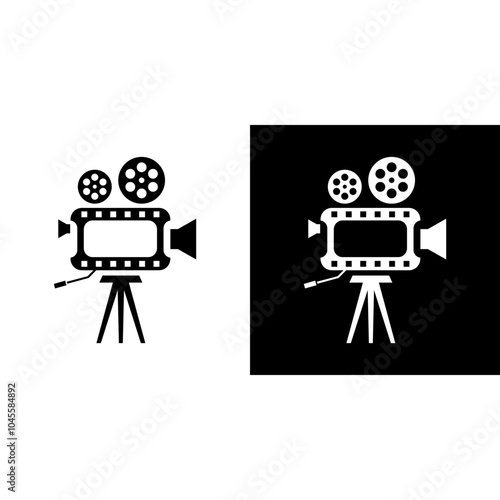 camera cinema / film production vector logo design template