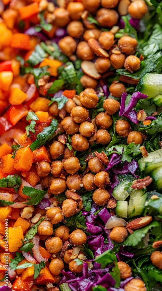 This close-up showcases a colorful salad bursting with freshness and nutrition This close-up showcases a colorful salad bursting with freshness and nutrition