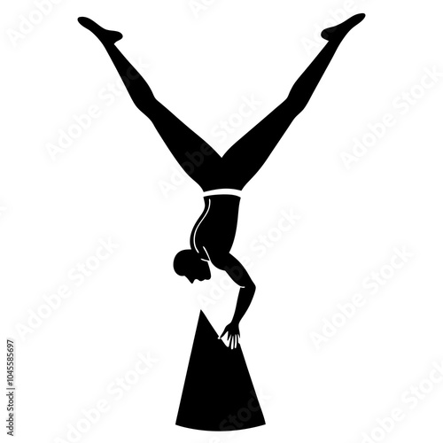 Acrobat Silhouette Vector Illustration.