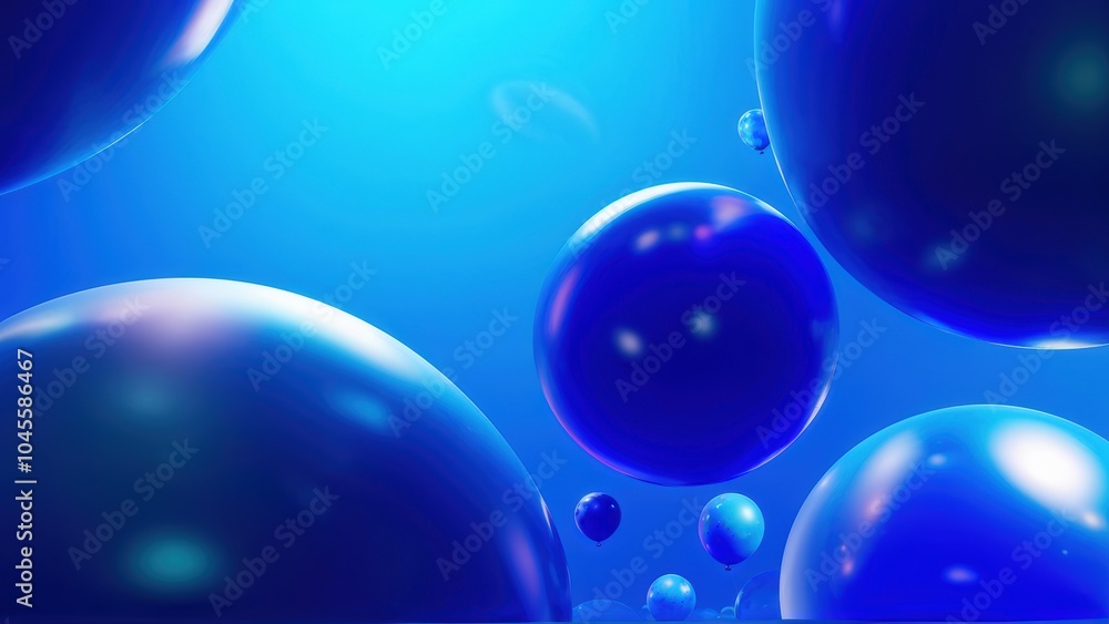 A vibrant scene featuring floating blue spheres against a bright background. A vibrant scene featuring floating blue spheres against a bright background.