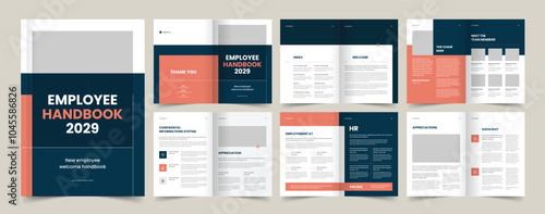 HR Employee Handbook Layout Design, Company Handbook Brochure