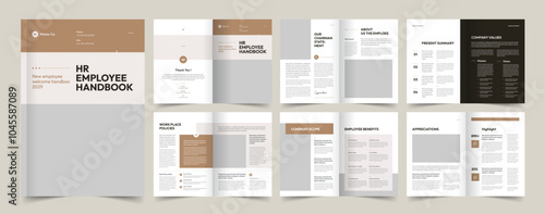 HR Employee Handbook Brochure Template, Brochure Design
