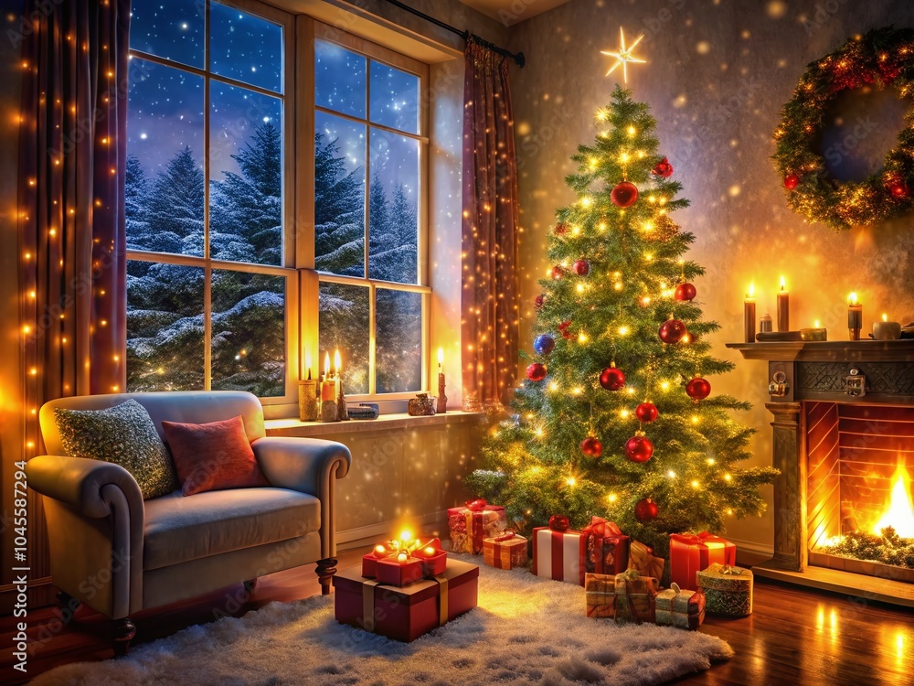 Christmas Lights in Low Light Photography for a Cozy Holiday Wallpaper Christmas Lights in Low Light Photography for a Cozy Holiday Wallpaper