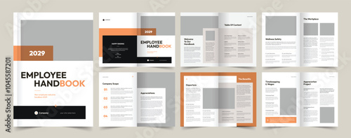 HR Employee Handbook Layout Design, Company Handbook Brochure