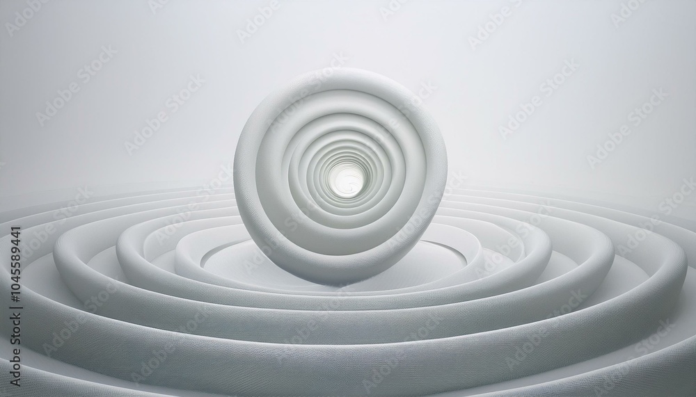 Obraz premium 거대한 나선형 구조물에 다양한 형태들