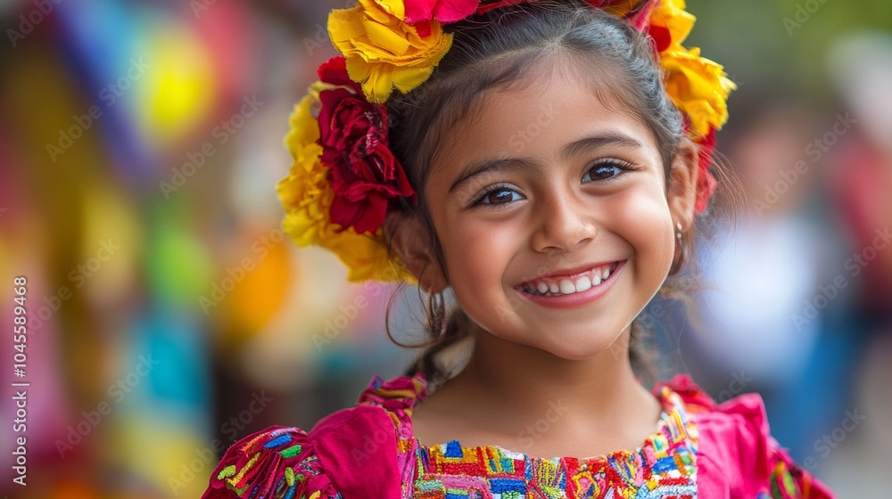 portrait of a beautiful woman with clothes from a latin festival portrait of a beautiful woman with clothes from a latin festival