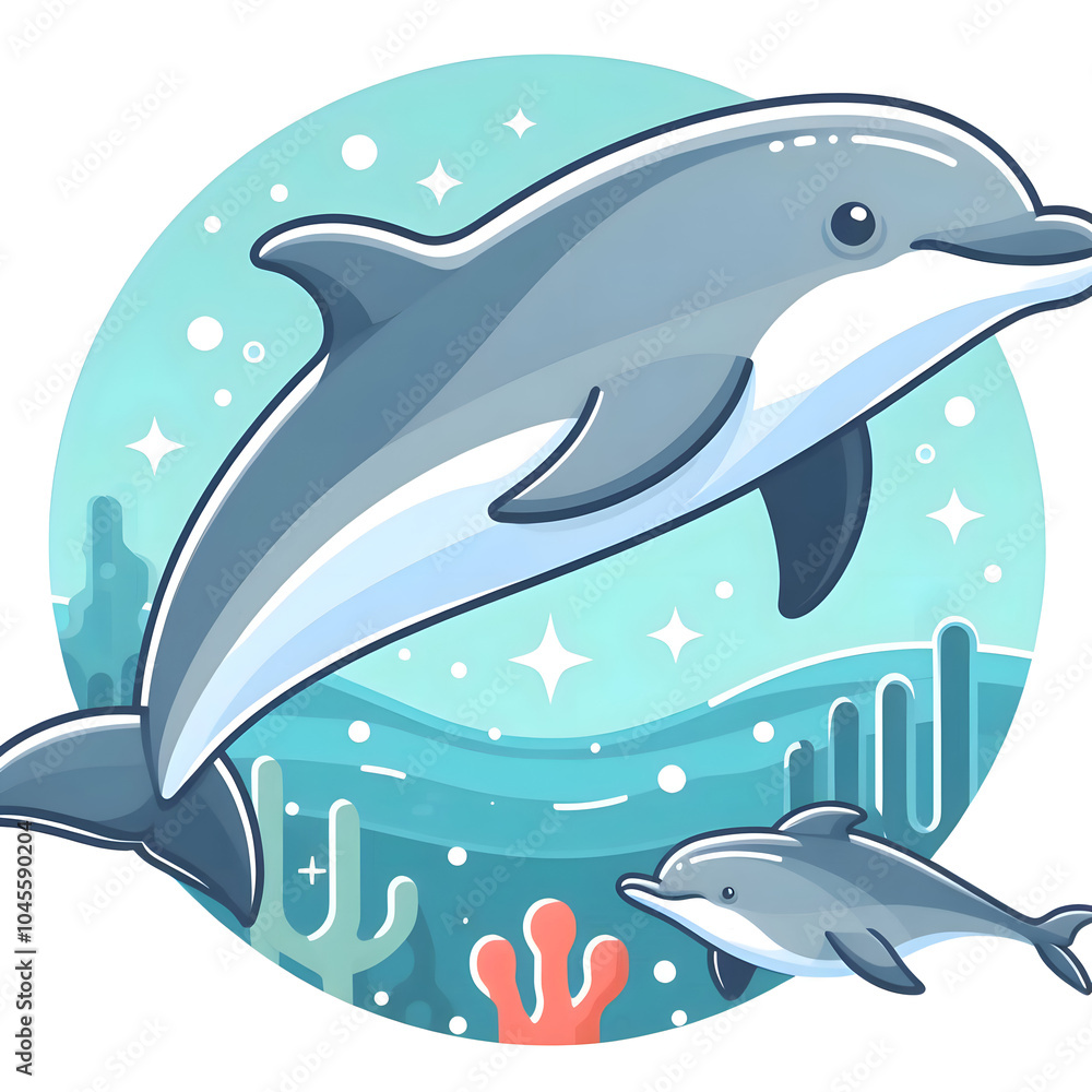Obraz premium illustration of a dolphin in flat design style