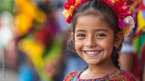 portrait of a beautiful woman with clothes from a latin festival