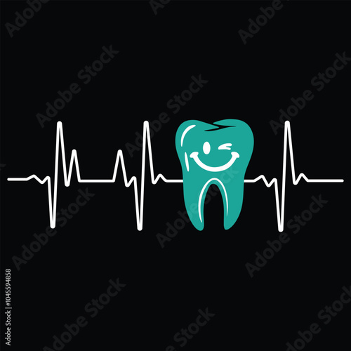 Heartbeat Dentist T-shirt Dental Hygienist Funny Men’s T-Shirt
