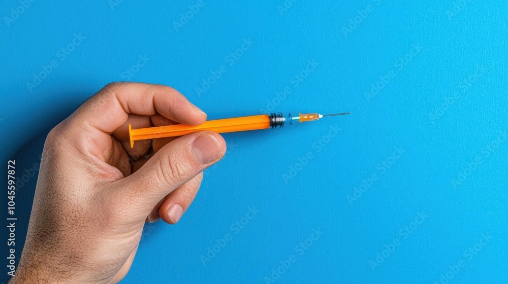 A photostock of a person holding a ballot, blue background, clear focus A photostock of a person holding a ballot, blue background, clear focus