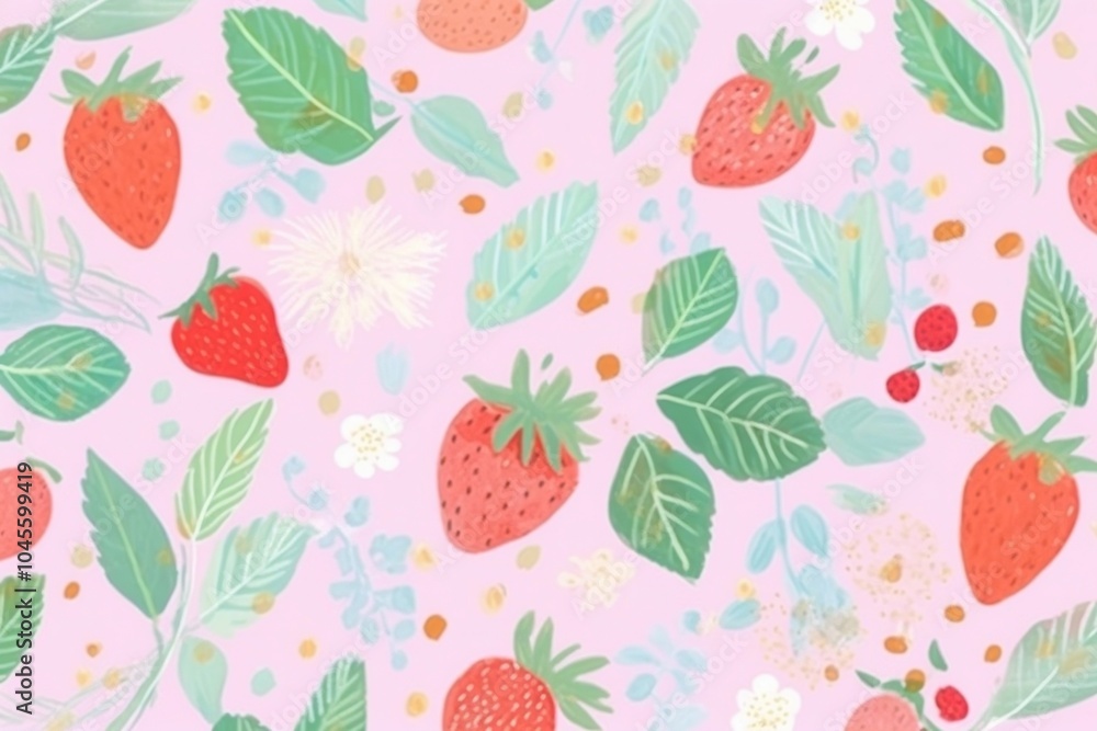 Strawberry fruit plant pattern. Strawberry fruit plant pattern.