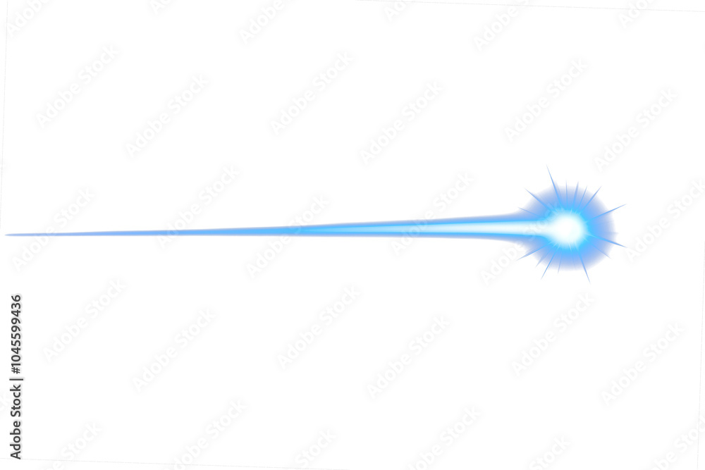 Obraz premium Blue light beam isolated on transparent or white background, png