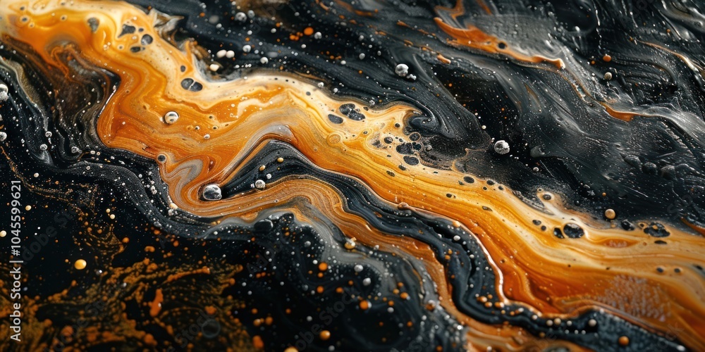 Dynamic oil and water interaction creating chaotic patterns in vibrant colors Dynamic oil and water interaction creating chaotic patterns in vibrant colors