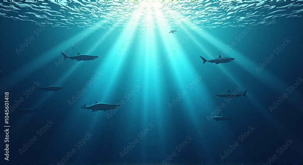 Fototapeta premium underwater scene with rays of light
