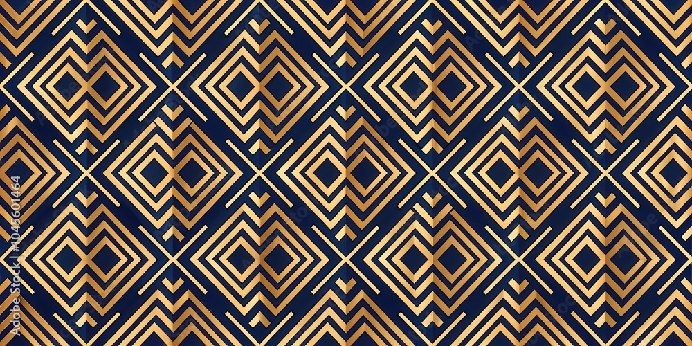 A captivating pattern of gold geometric shapes on a rich blue background, radiating elegance and sophistication. A captivating pattern of gold geometric shapes on a rich blue background, radiating elegance and sophistication.