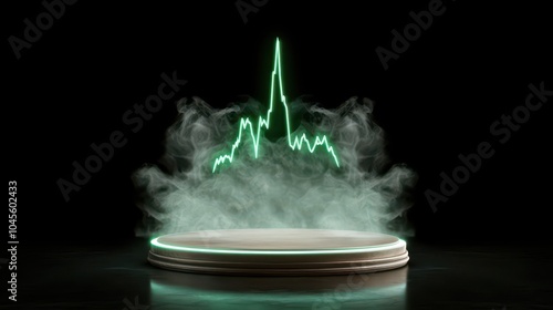 Neon Line Above Smoke Stage