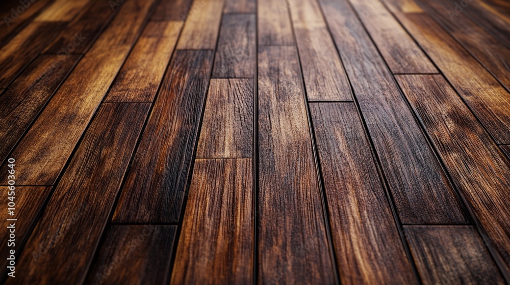 Rich, warm tones of polished hardwood flooring stretch into the distance, showcasing the intricate grain patterns and varied hues of each plank in perspective. Rich, warm tones of polished hardwood flooring stretch into the distance, showcasing the intricate grain patterns and varied hues of each plank in perspective.