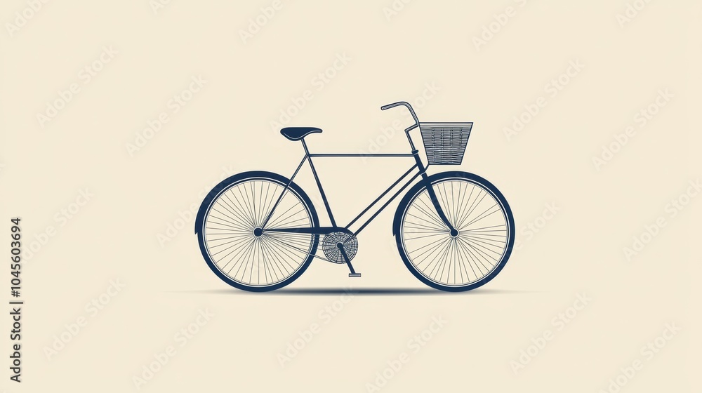 This minimalistic bicycle features clean lines and a basket, representing sustainable transportation in a peaceful urban environment. Generative AI This minimalistic bicycle features clean lines and a basket, representing sustainable transportation in a peaceful urban environment. Generative AI
