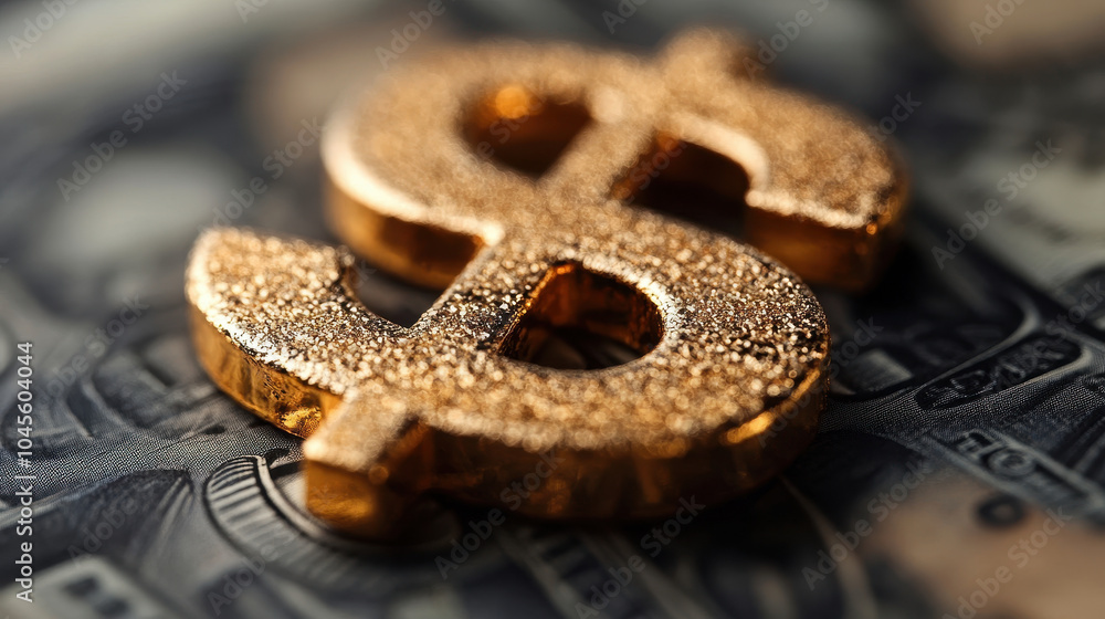 Golden Currency Symbols on White Background Signifying Wealth and Prosperity Golden Currency Symbols on White Background Signifying Wealth and Prosperity