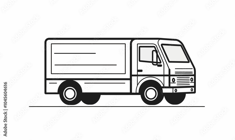 custom made wallpaper toronto digitalFast moving shipping delivery truck line art vector icon for transportation apps 